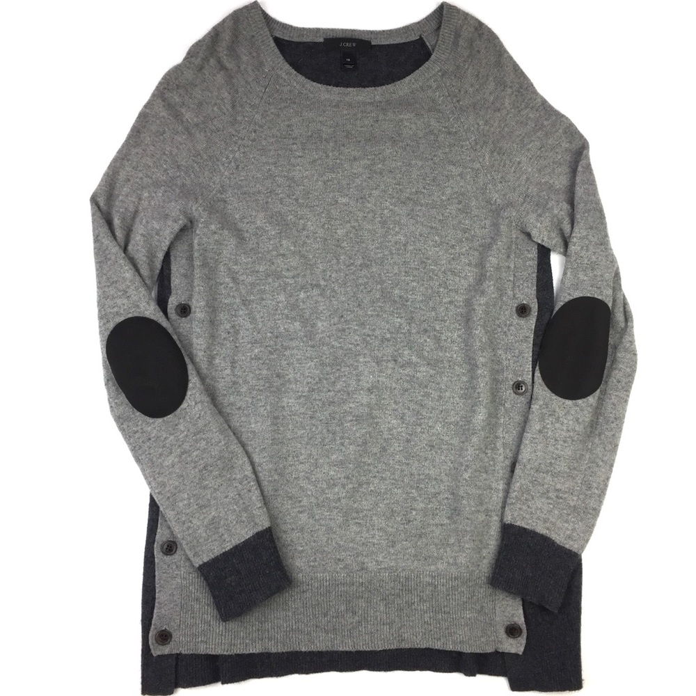 JCrew Side Button Colorblock Sweater Elbow… - Picture 2 of 7